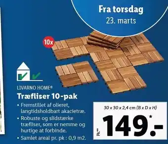 Lidl Livarno home træfliser 10-pak tilbud