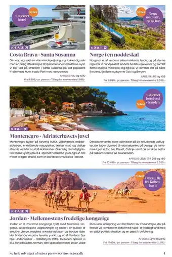 Costa brava - santa susanna, norge i en nøddeskal, montenegro - adriaterhavets juvel eller jordan - mellemøstens fredelige ko