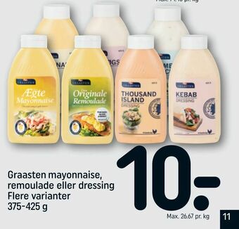 REMA 1000 Graasten mayonnaise, remoulade eller dressing tilbud