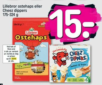 REMA 1000 Lillebror ostehaps eller Cheez dippers tilbud