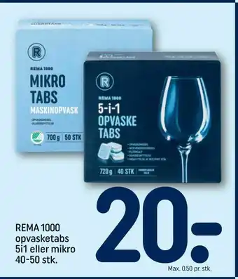 REMA 1000 REMA 1000 opvasketabs 5i1 eller mikro tilbud