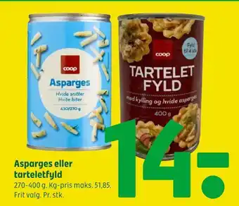 Coop 365 Asparges eller tarteletfyld tilbud