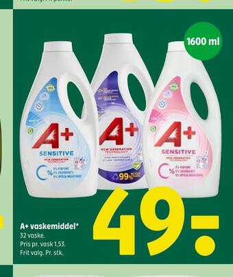 Coop 365 A+ vaskemiddel tilbud