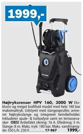 Biltema Højtryksrenser HPV 160, 3000 W tilbud