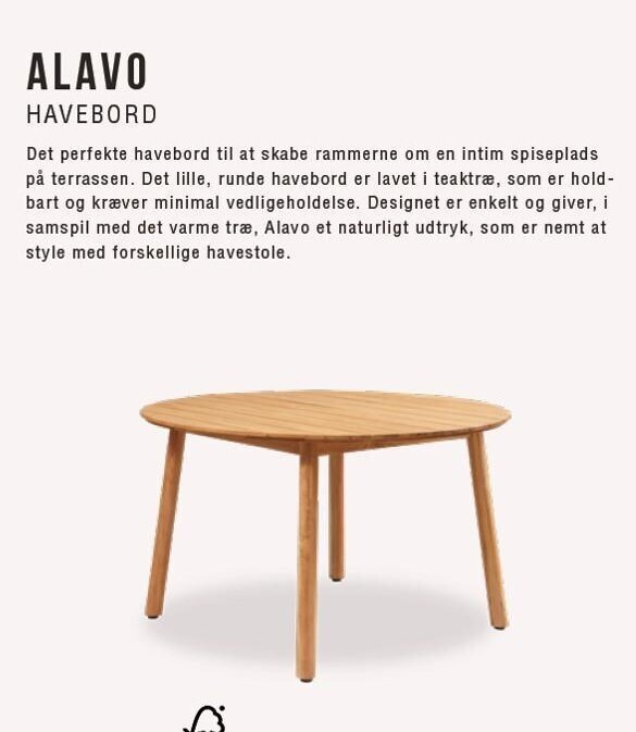 Ilva Alavo havebord tilbud