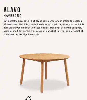 Ilva Alavo havebord tilbud