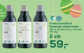 Irma Tusindfryd vaskemiddel-flydende tilbud
