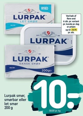 REMA 1000 Lurpak smør, smørbar eller let smør tilbud