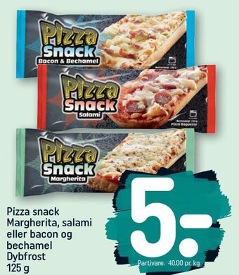 REMA 1000 Pizza snack margherita, salami eller bacon og bechamel tilbud