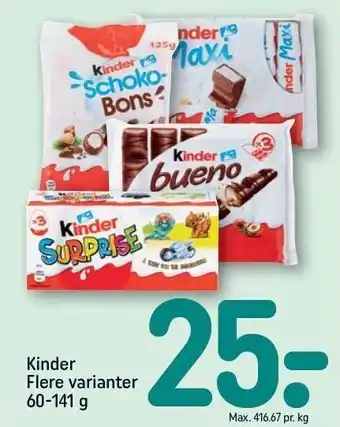 Kinder flere varianter