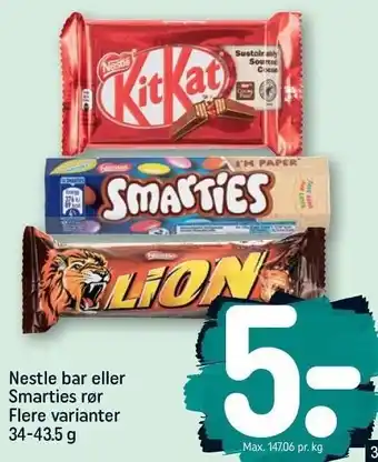Nestle bar eller smarties rør