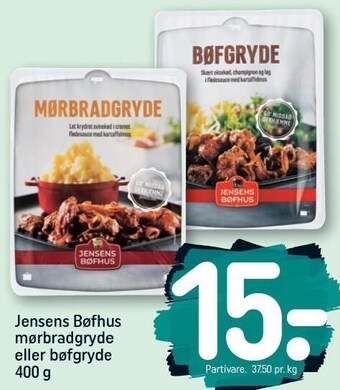 REMA 1000 Jensens bøfhus mørbradgryde eller bøfgryde tilbud