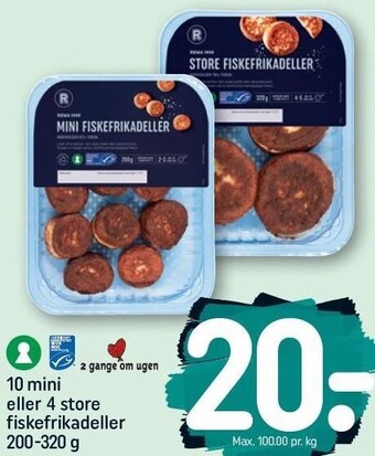 10 mini eller 4 store fiskefrikadeller