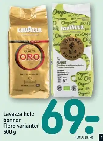 REMA 1000 Lavazza hele bønner tilbud