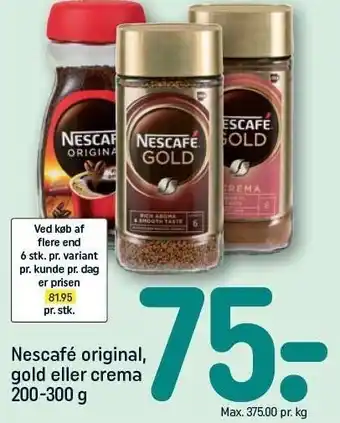 REMA 1000 Nescafé original, gold eller crema tilbud
