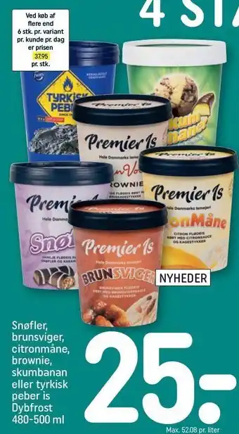 REMA 1000 Snøfler, brunsviger, citronmåne, brownie, skumbanan eller tyrkisk peber is tilbud