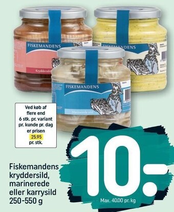 Fiskemandens kryddersild, marinerede eller karrysild