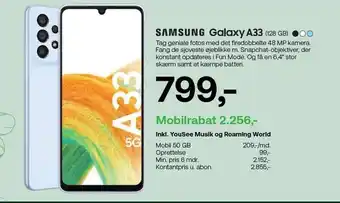 YouSee Samsung galaxy a33 tilbud