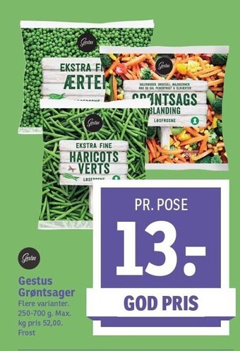 SPAR Gestus grøntsager tilbud