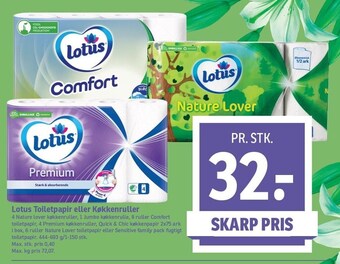 SPAR Lotus toiletpapir eller køkkenruller tilbud