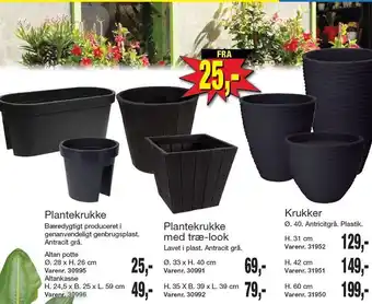 Harald Nyborg Plantekrukke, plantekrukke med træ-look el. krukker tilbud