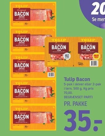 SPAR Tulip bacon tilbud