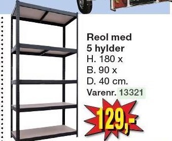 Harald Nyborg Reol med 5 hylder tilbud