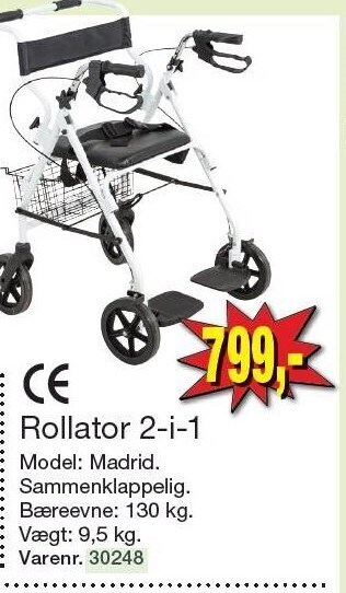 Harald Nyborg Rollator 2-i-1 tilbud
