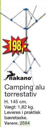 Nakano camping alu tørrestativ
