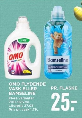 MENY Omo flydende vask eller bamseline tilbud
