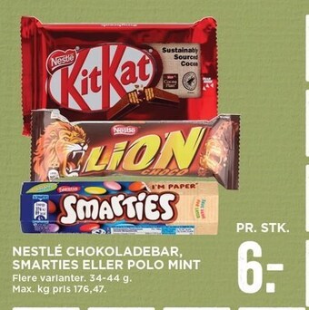 MENY Nestlé chokoladebar, smarties eller polo mint tilbud