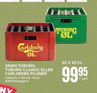 MENY Grøn tuborg, tuborg classic eller carlsberg pilsner tilbud
