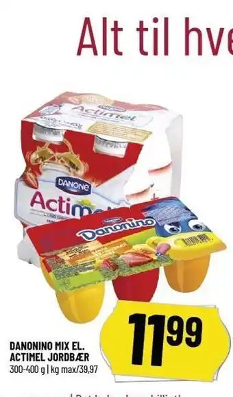 Løvbjerg Danonino mix el. actimel jordbær tilbud