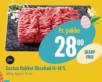Min Købmand Gestus hakket oksekød 14-18% tilbud