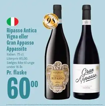 Min Købmand Ripasso antica vigna eller gran appasso appassite tilbud