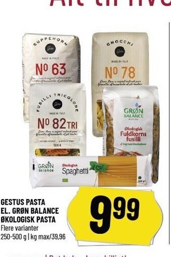 Løvbjerg Gestus pasta el. grøn balance økologisk pasta tilbud