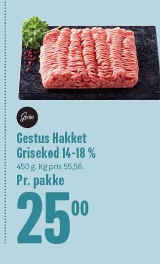 Gestus hakket grisekød 14-18%