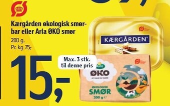 Føtex Kærgården økologisk smørbar eller arla øko smør tilbud