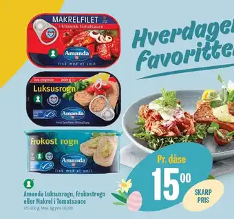 Amanda luksusrogn, frokostrogn el. makrel i tomatsauce