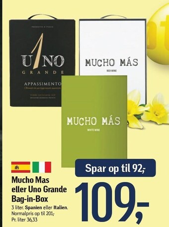 Føtex Mucho mas eller uno grande bag-in-box tilbud