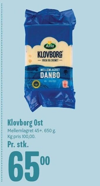 Min Købmand Klovborg ost tilbud
