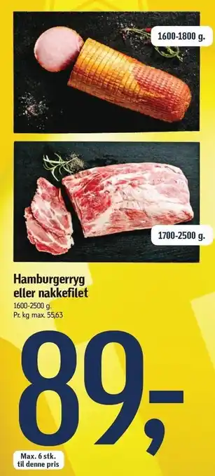 Føtex Hamburgerryg eller nakkefilet tilbud