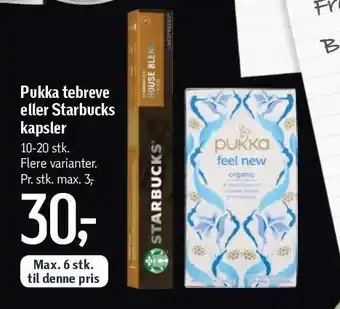 Føtex Pukka tebreve eller starbucks tilbud