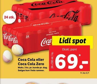 Lidl Coca Cola Eller Coca Cola Zero tilbud