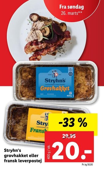 Lidl Stryhn's Grovhakket eller Fransk Leverpostej tilbud