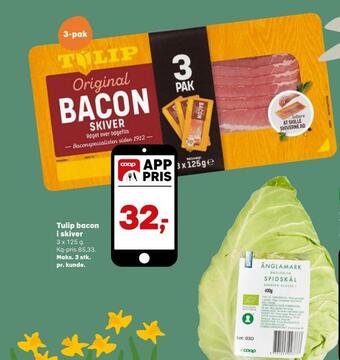 Kvickly Tulip bacon i skiver tilbud