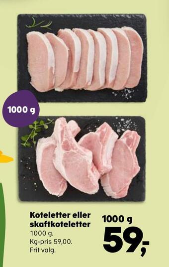Kvickly Koteletter eller skaftkoteletter tilbud