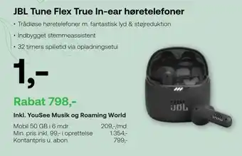 Jbl tune flex true in-ear høretelefoner
