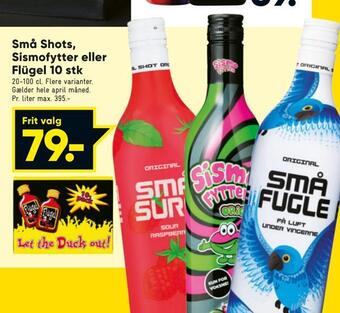 Bilka Små shots, sismofytter eller flügel 10 stk tilbud