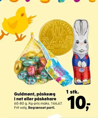 Guldmønt, påskeæg i net eller påskehare